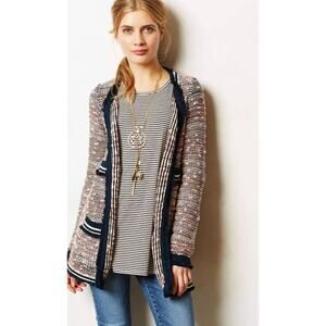 Moth Marled multi pocket pink and navy cardigan. Size Xsmall